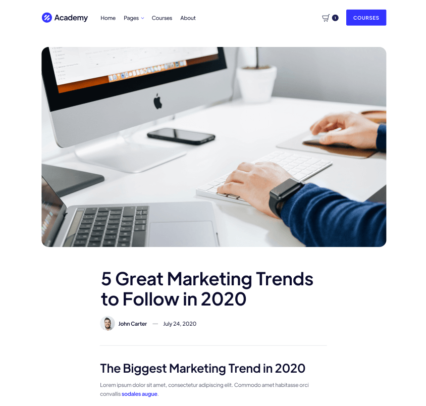 Blog Post - Academy Webflow Template