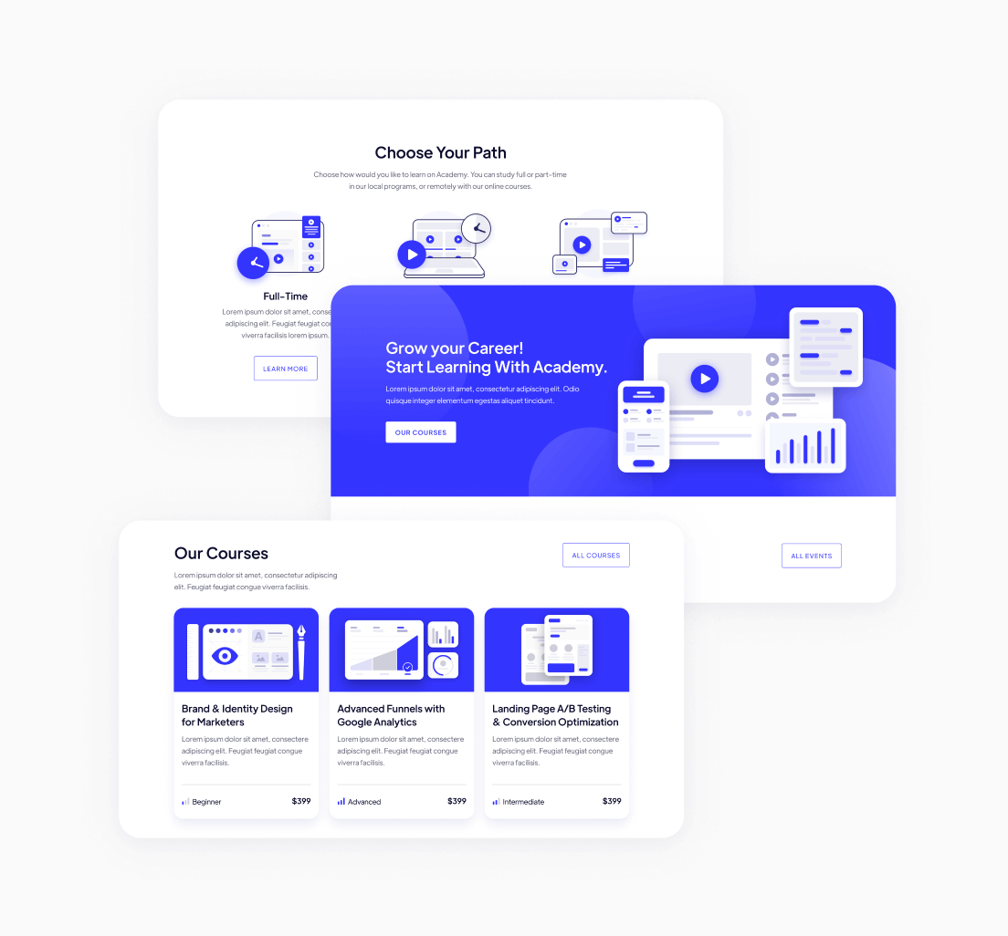 Sections - Academy Webflow Template