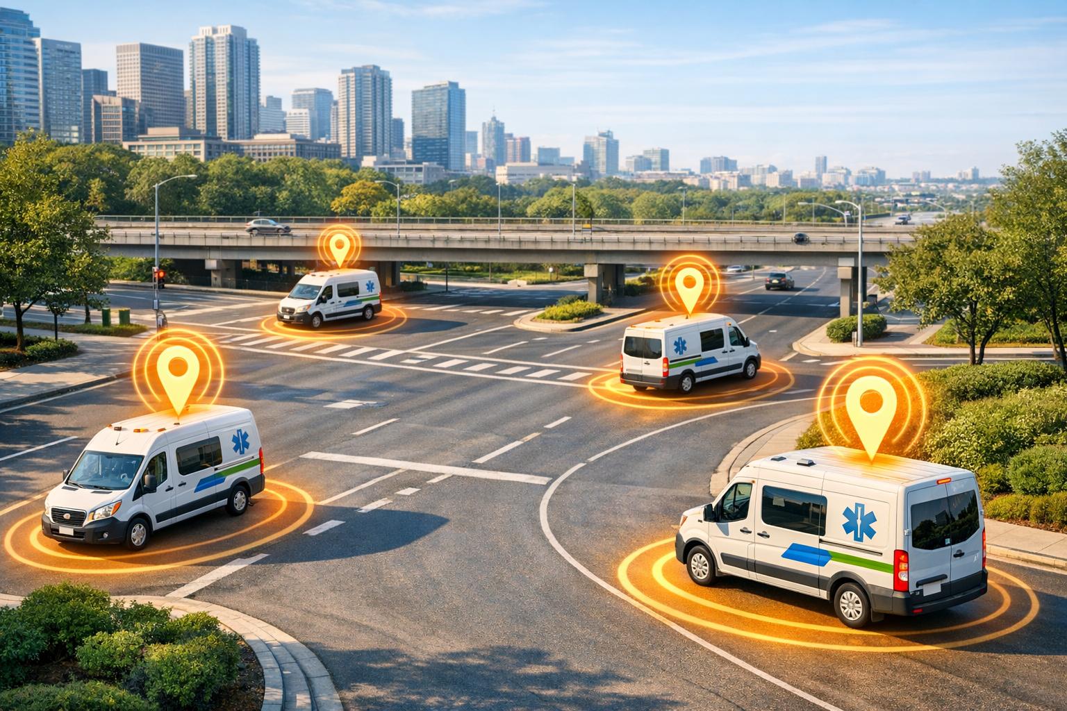 What solutions exist for real-time vehicle tracking in non-emergency medical transportation?
