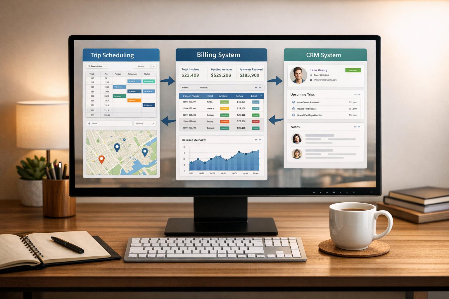 Which platforms integrate seamlessly with NEMT brokers and CRMs to streamline trip intake and billing?