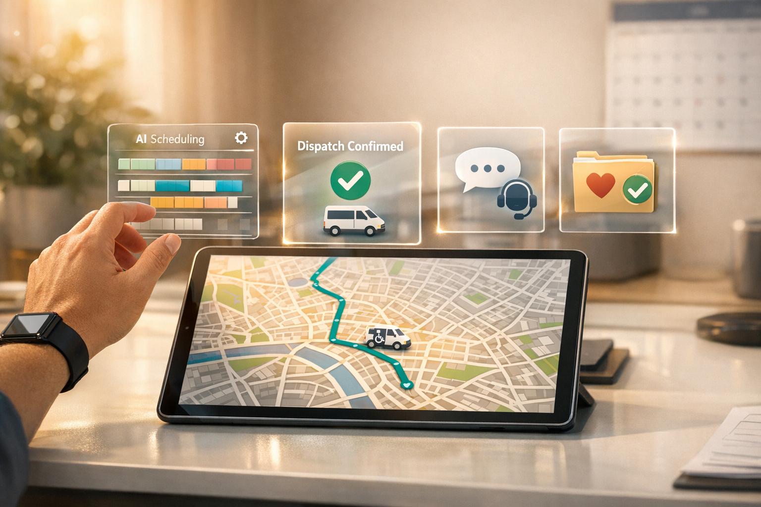 What are the leading trends in NEMT dispatch technology?