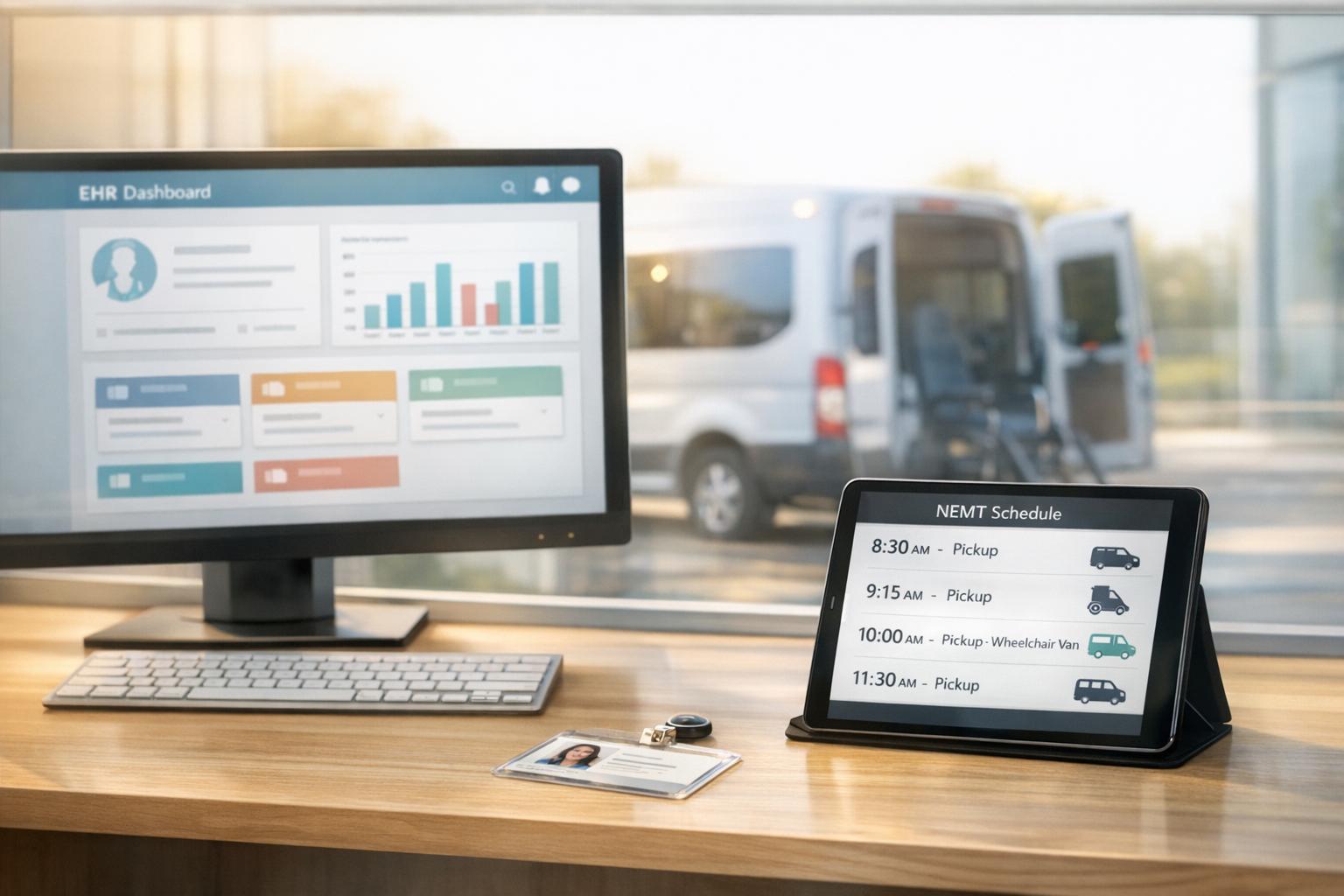 How can NEMT scheduling platforms integrate with electronic health records?