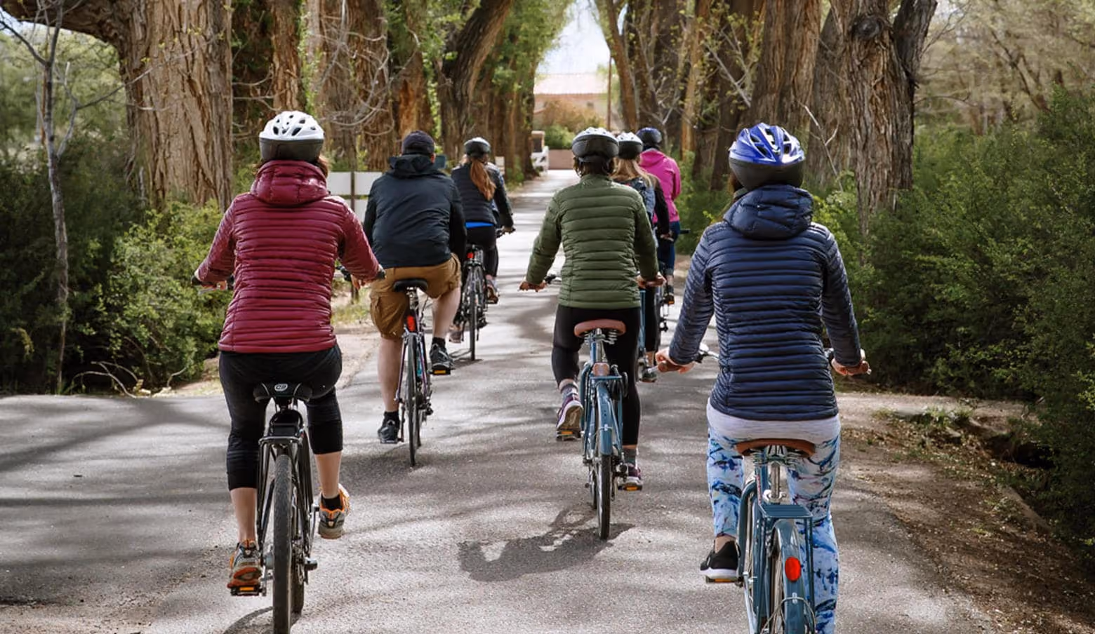 People riding bikes 