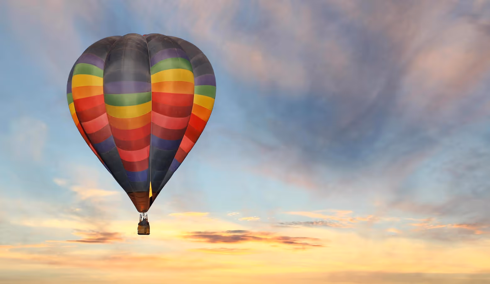 Hot air balloon in flight