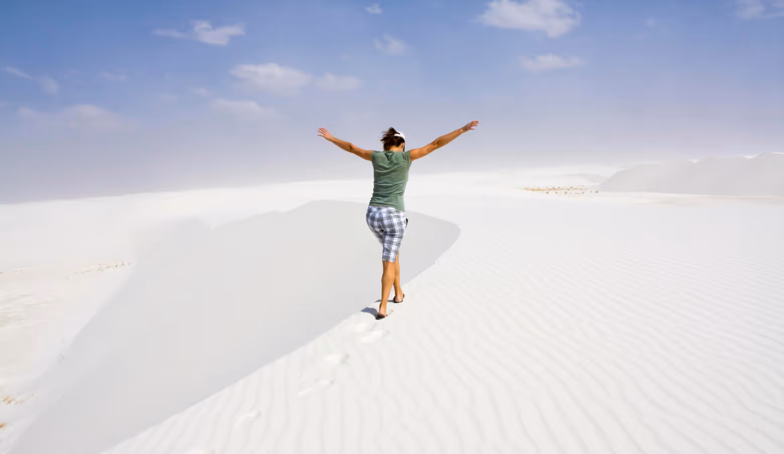 Person walking in White Sands