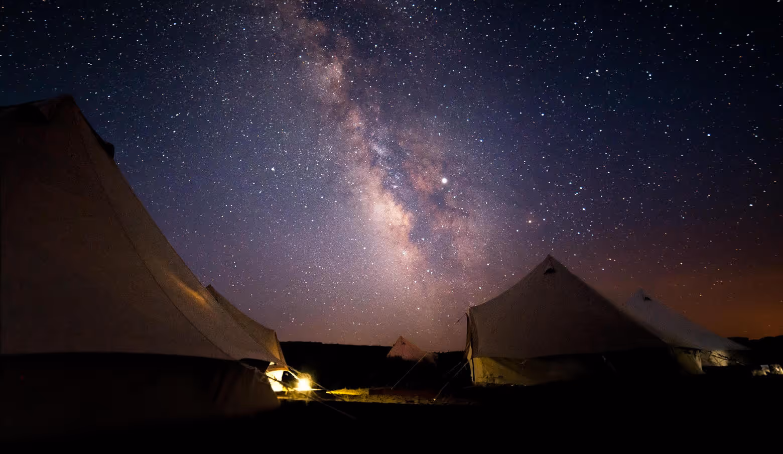 Tents with a starry night