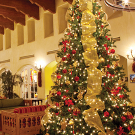 Hotel Albuquerque lobby with Christmas tree
