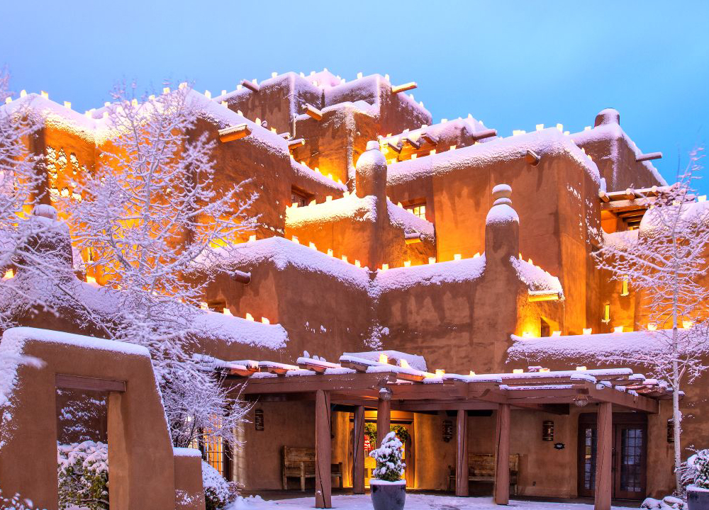 Inn and Spa at Loretto exterior with snow