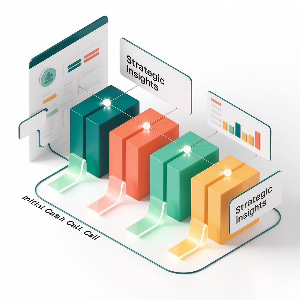 A graphic showing how Transcript IQ brings value to users.
