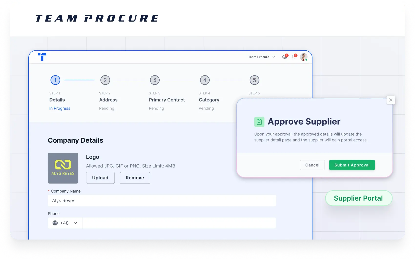 supplier portal team procure