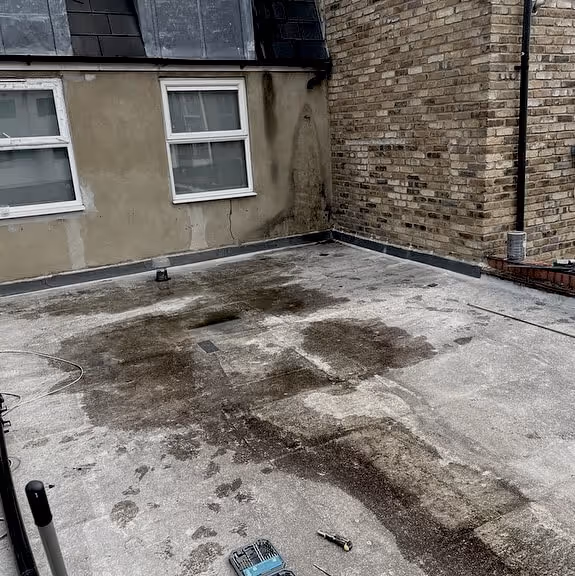 Flat roof restoration - before