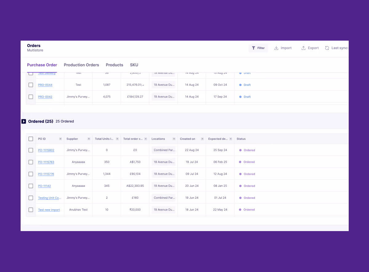 purchase order management
