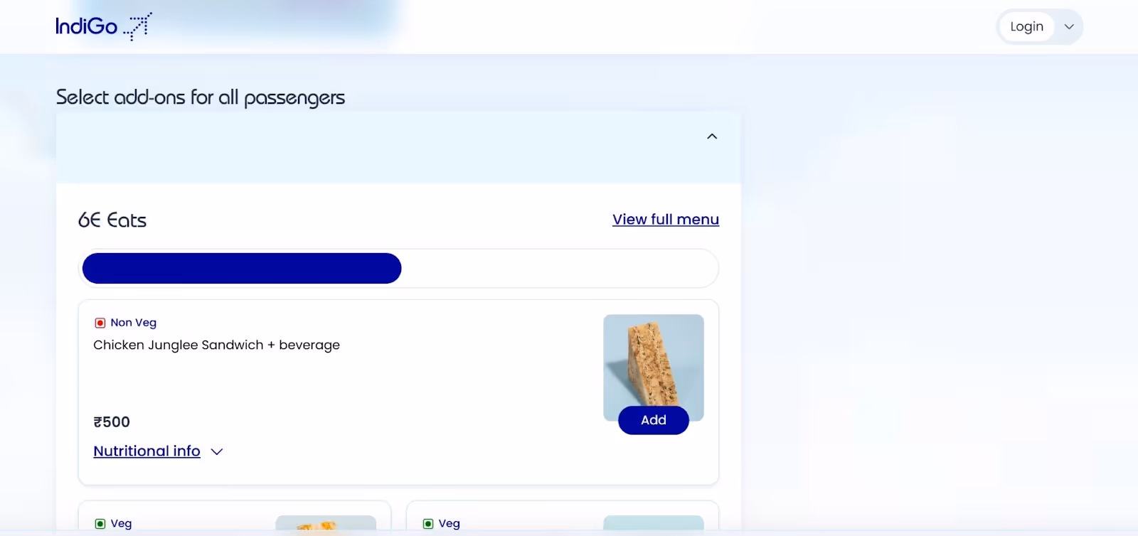 upsell bundle by Indigo airlines