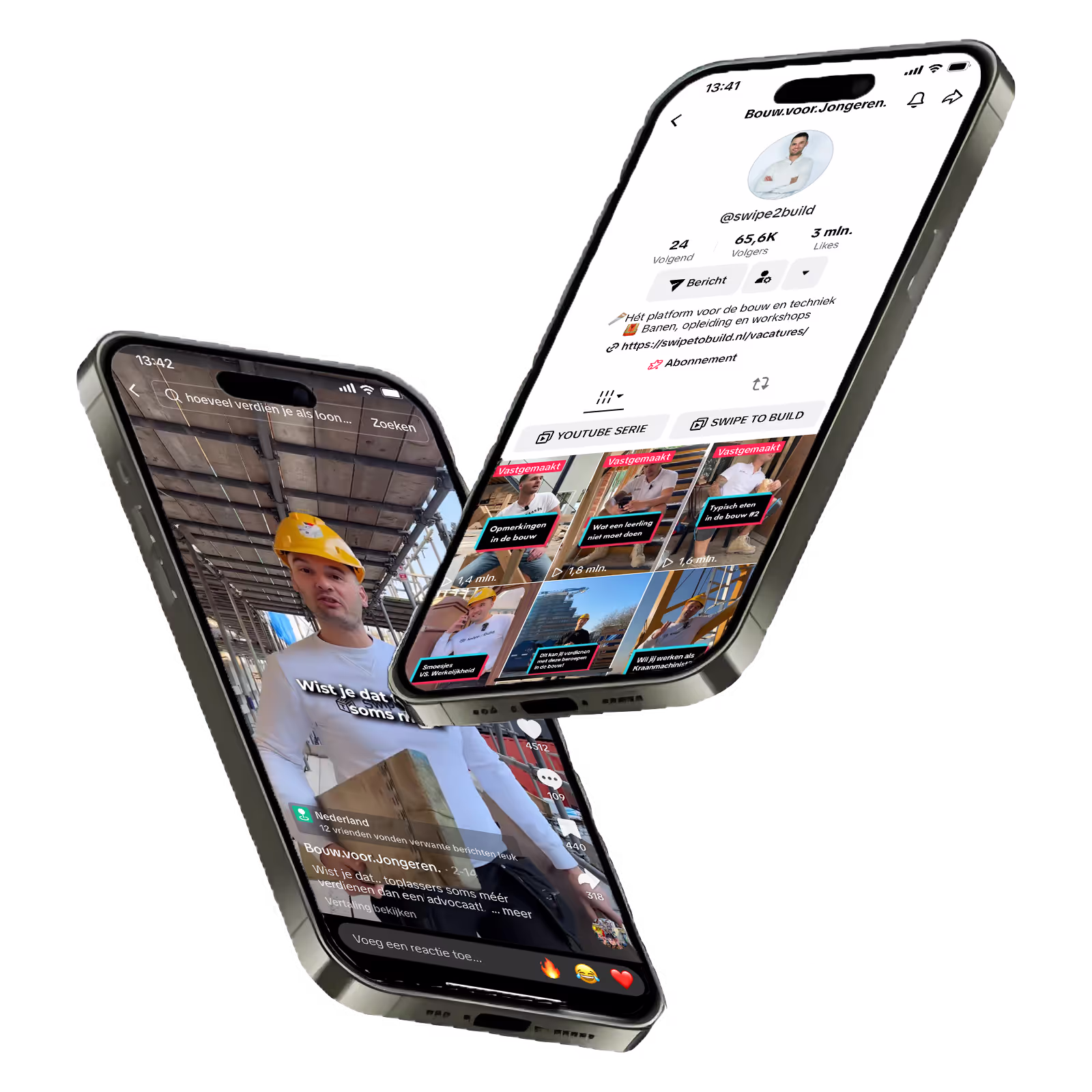 2 mobiles that have a the socials of a gym seller