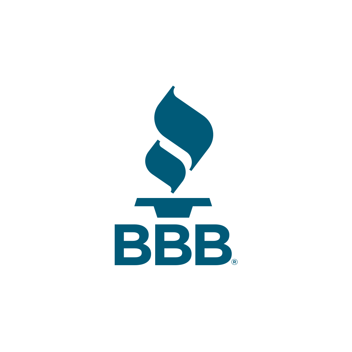 Blue torch flame logo BBB Verified