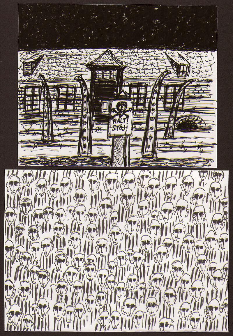 "Halt!" and "Prisoners" - Artwork by Hanan Harchol