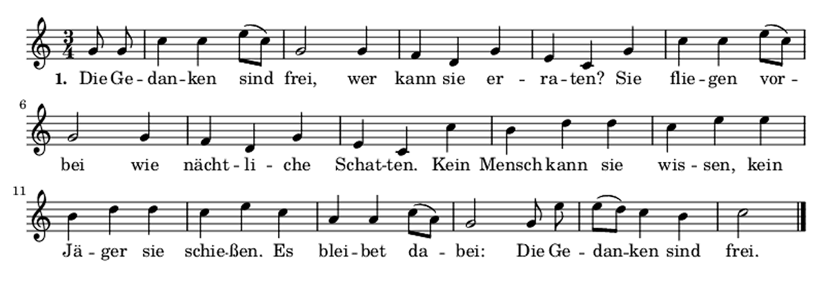 Music Image for Song - Das deutsche Volkslied, „Die Gedanken sind frei“
