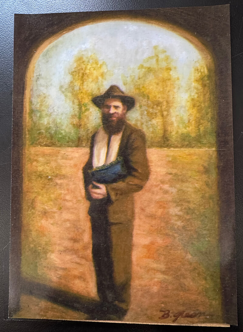 "A man on route to synagogue" - Artwork by Barbara Green