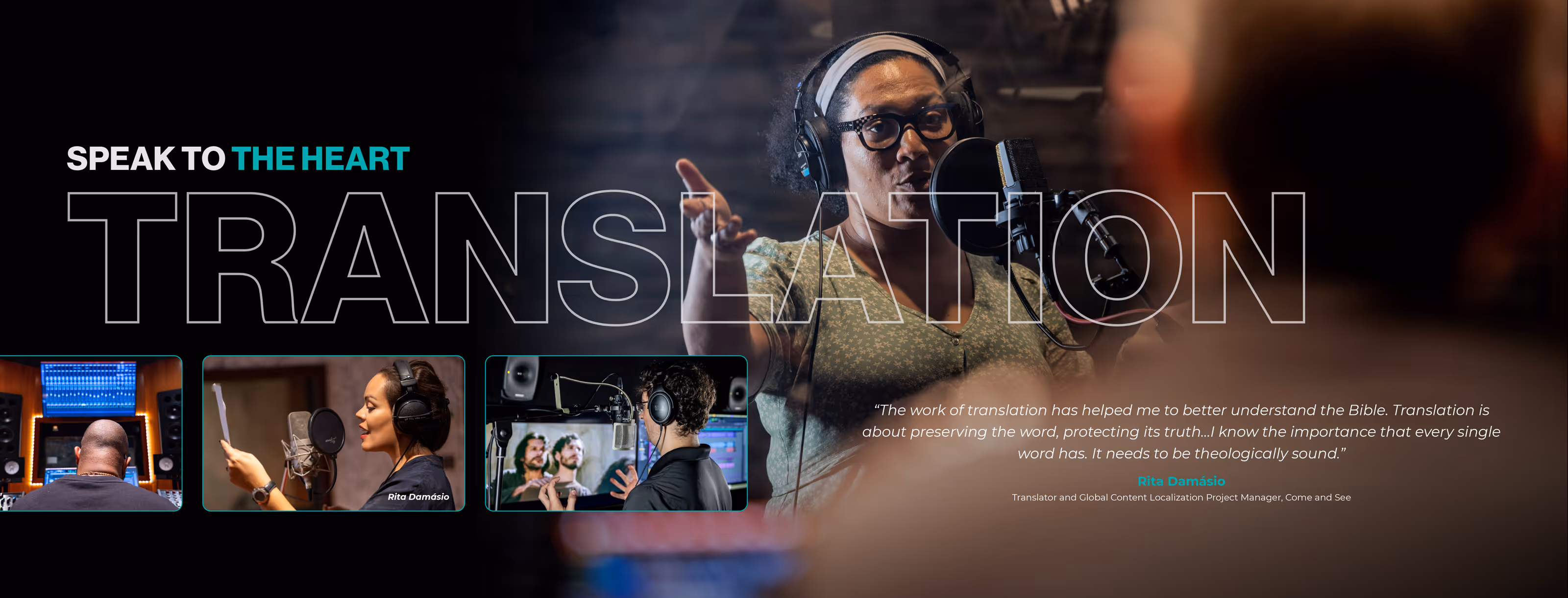 Film production crew filming scenes outdoors and indoors with actors and camera equipment, accompanied by a quote from Dallas Jenkins about the importance of the moment in history.