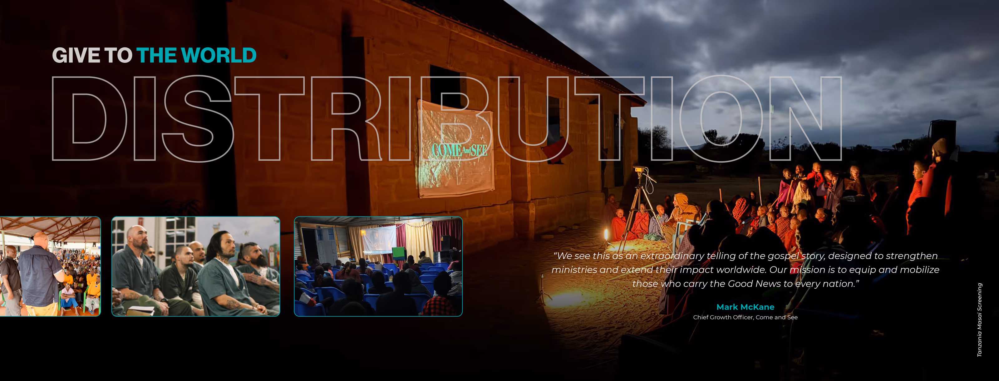 Film production crew filming scenes outdoors and indoors with actors and camera equipment, accompanied by a quote from Dallas Jenkins about the importance of the moment in history.