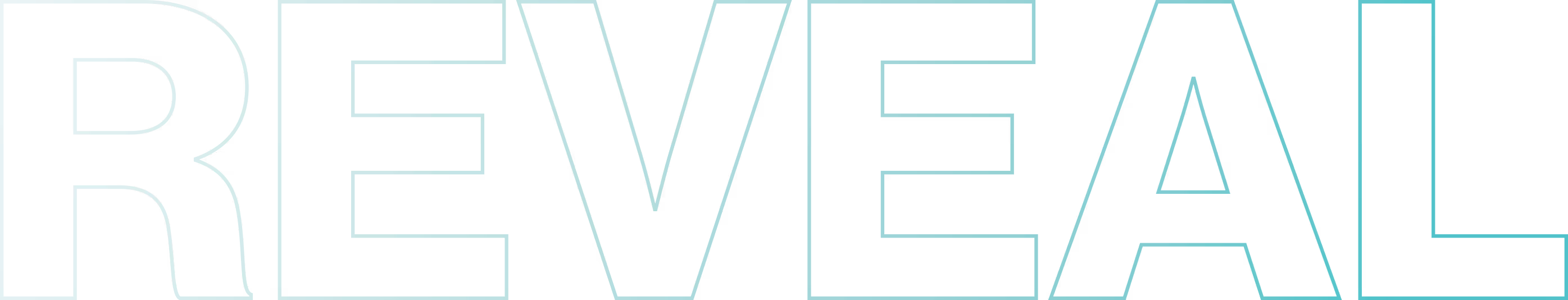 Black bold capital letters spelling the word REVEAL on a transparent background.