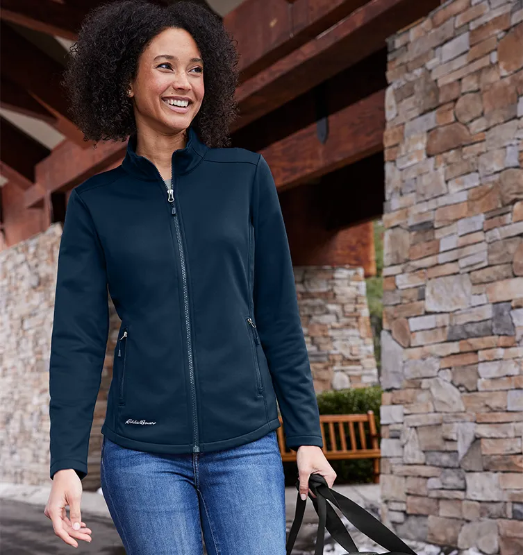 Eddie Bauer fleece-lined softshell jacket for corporate teams