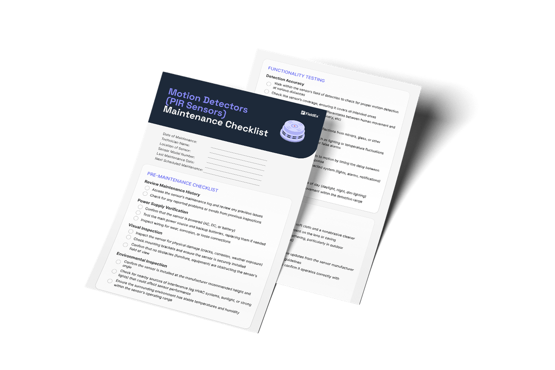 Motion Detectors (PIR Sensors) Maintenance Checklist 2025 Motion Detectors (PIR Sensors) Maintenance Checklist 2025