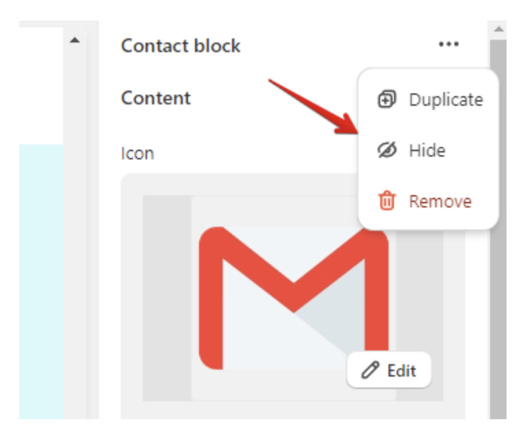 hide or remove block