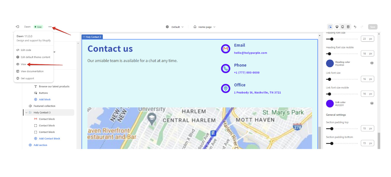 contact us view function