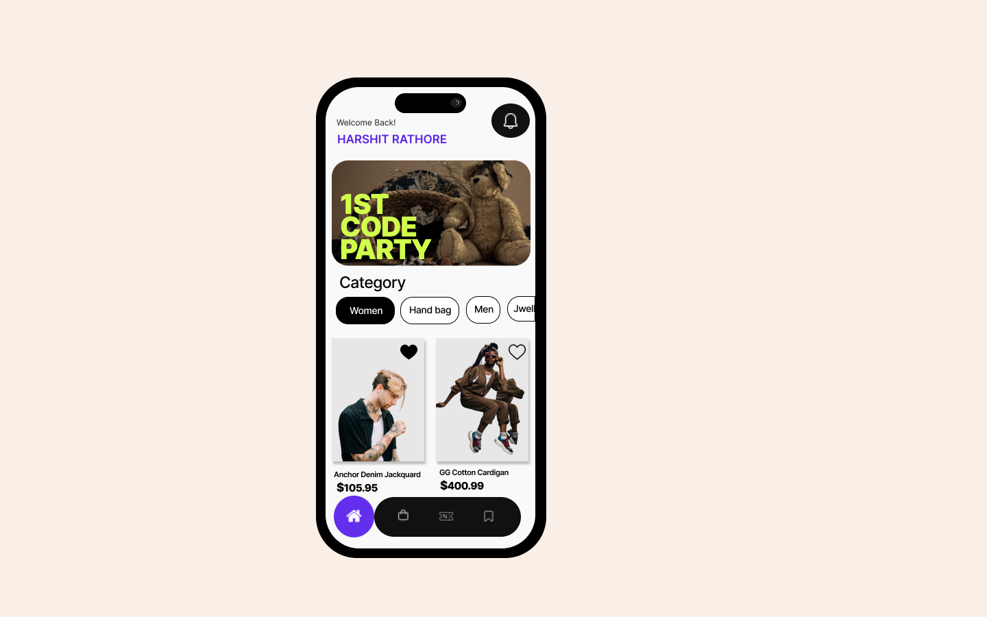 A mockup of a project