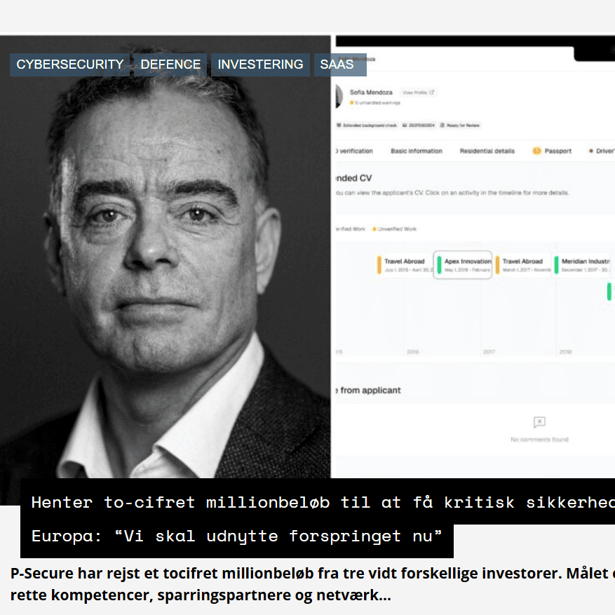 P-Secure får tvåsiffrig miljoninvestering - TechSavvy News