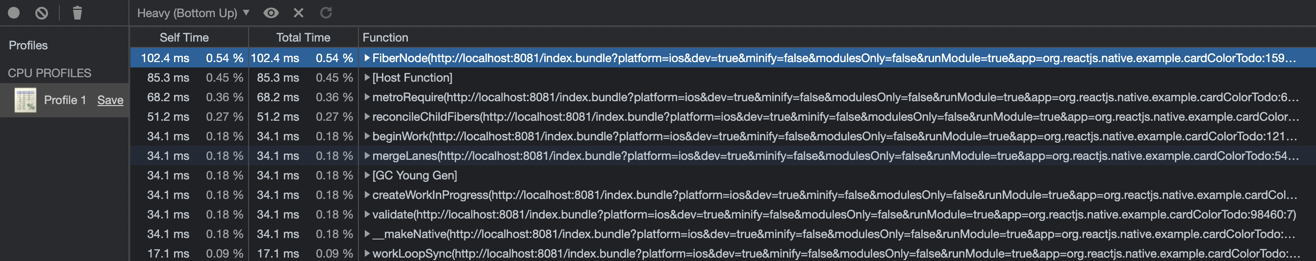 profiler view