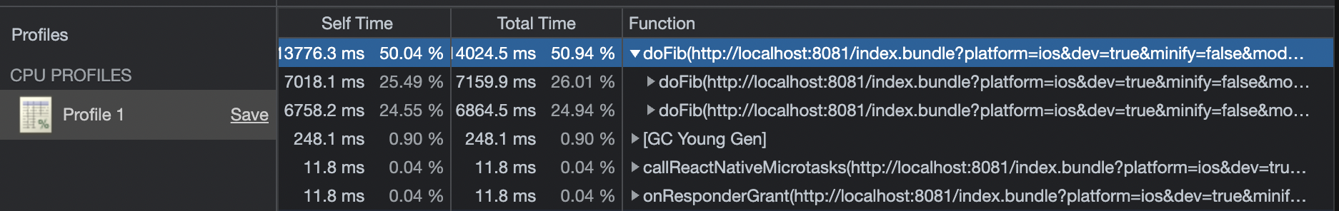 profiler view