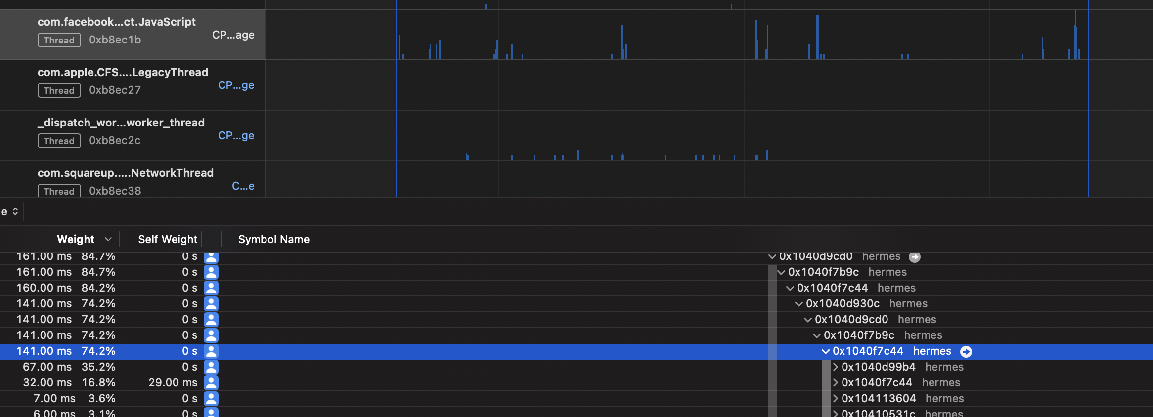 time profiler view