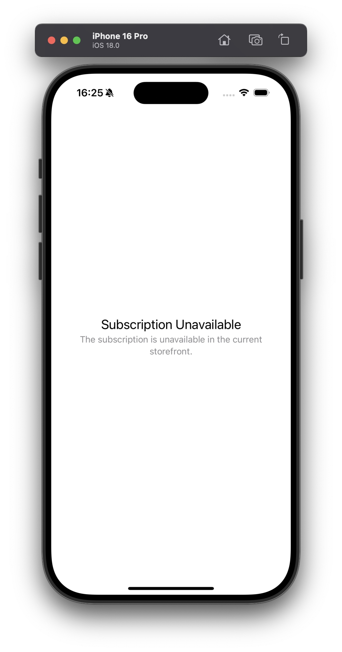 Subscription unavailable