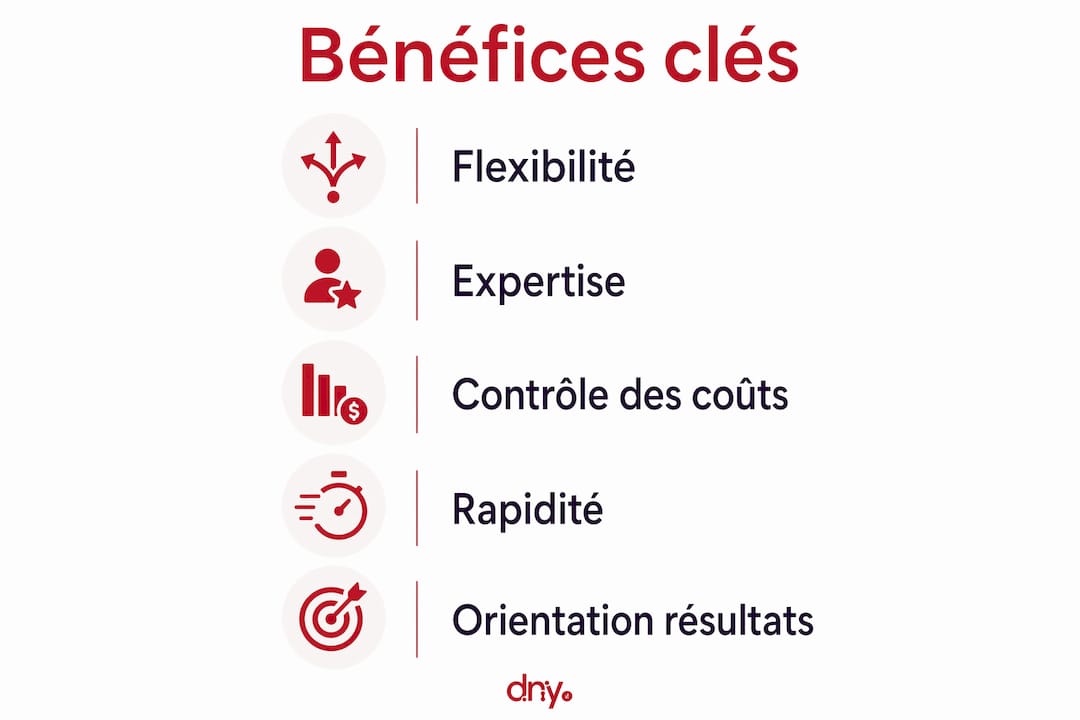 Découvrez en un coup d’œil tous les avantages de l’externalisation de votre marketing grâce à notre infographie dédiée.