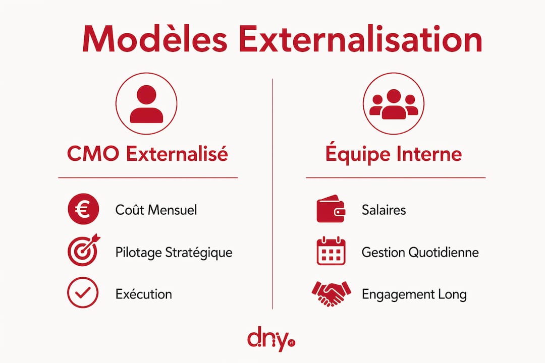 Infographie : panorama des différentes solutions d’externalisation marketing