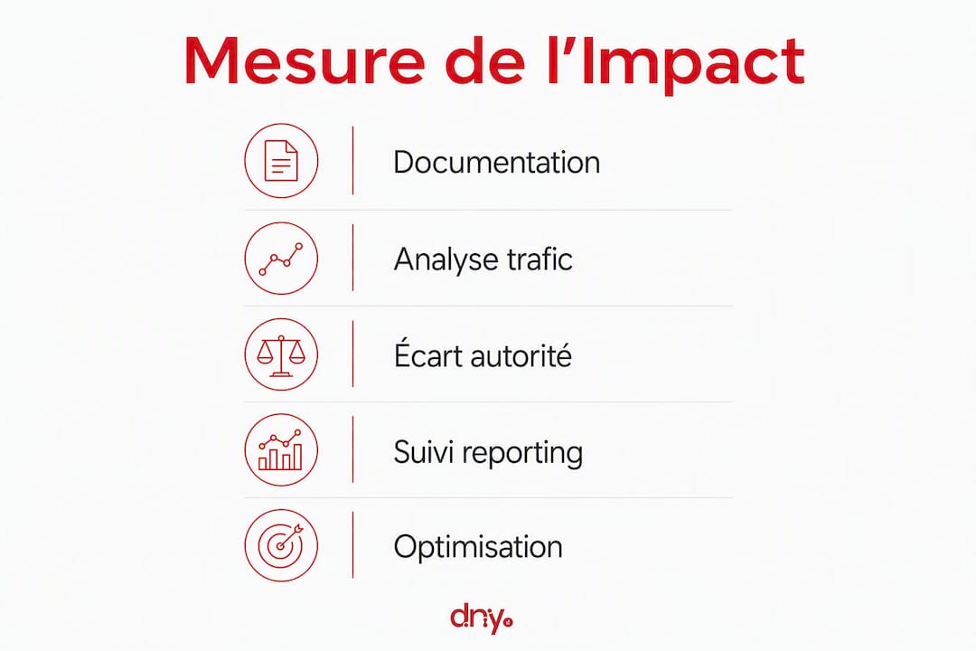 Schéma illustrant les différentes étapes pour évaluer l’impact
