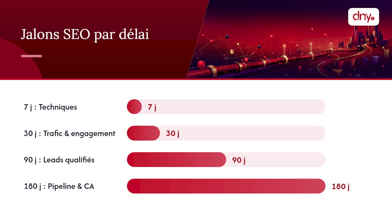 Étapes clés du SEO sur 180 jours