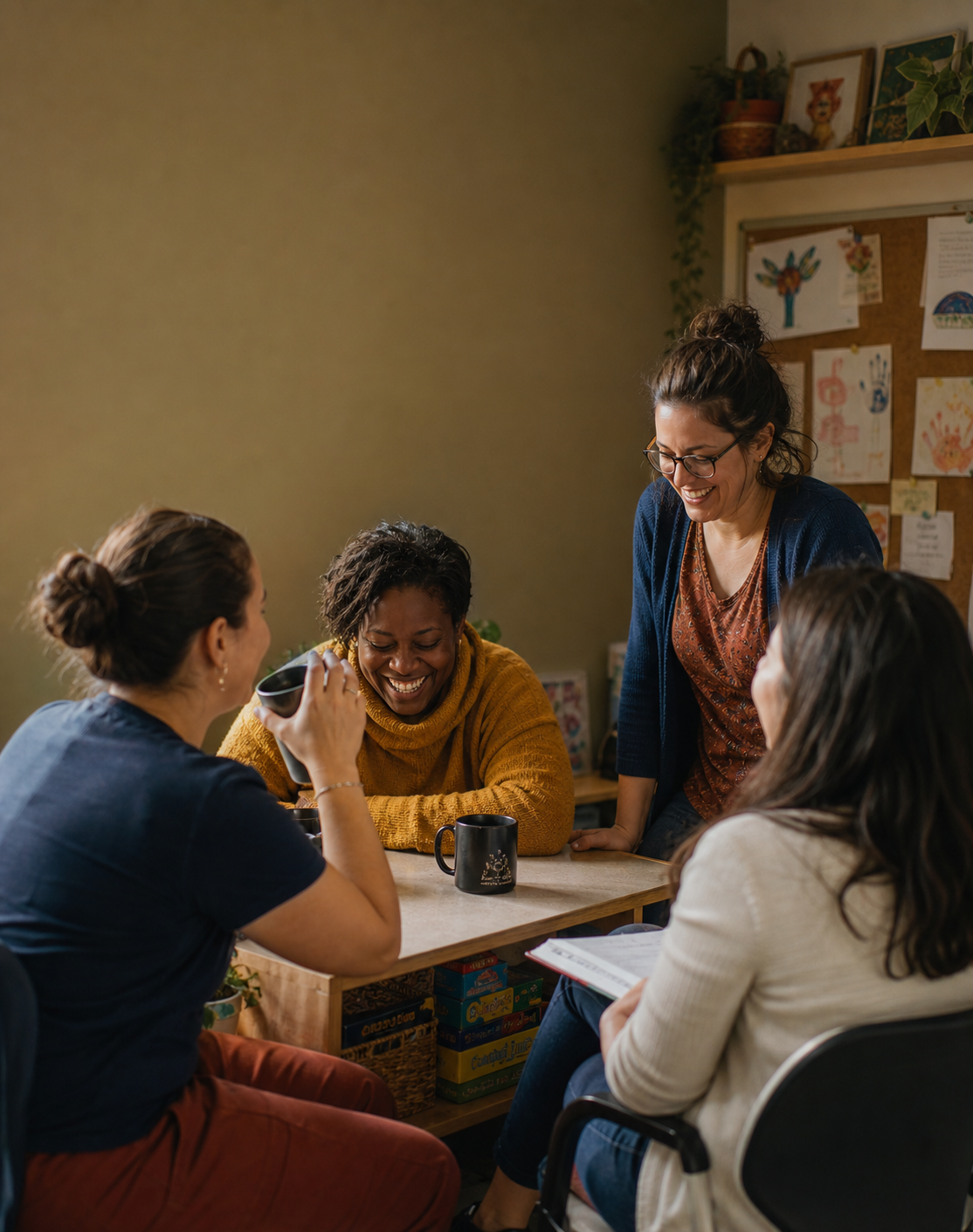Above and Beyond team members sharing a candid moment of laughter together