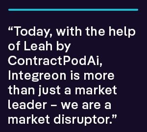 "Today, with the help of Leah by Leah, Integreon is more than just a market leader – we are a market disruptor"