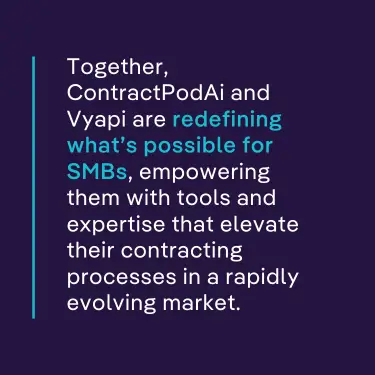 Together, Leah and Vyapi are redefining what’s possible for SMBs, empowering them with tools and expertise that elevate their contracting processes in a rapidly evolving market.