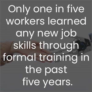 only one in five workers learned any new job skills through formal training in the past five years