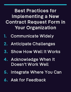 Best Practices for Implementing a Contract Request Form in Your Organization