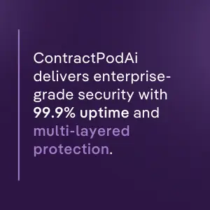 Leah security claim on purple background: “Leah delivers enterprise-grade security with 99.9% uptime and multi-layered protection.”