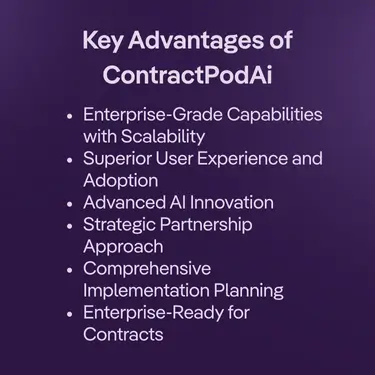 List of Leah’s key advantages including AI innovation, scalability, strategic partnerships, and enterprise-ready implementation.