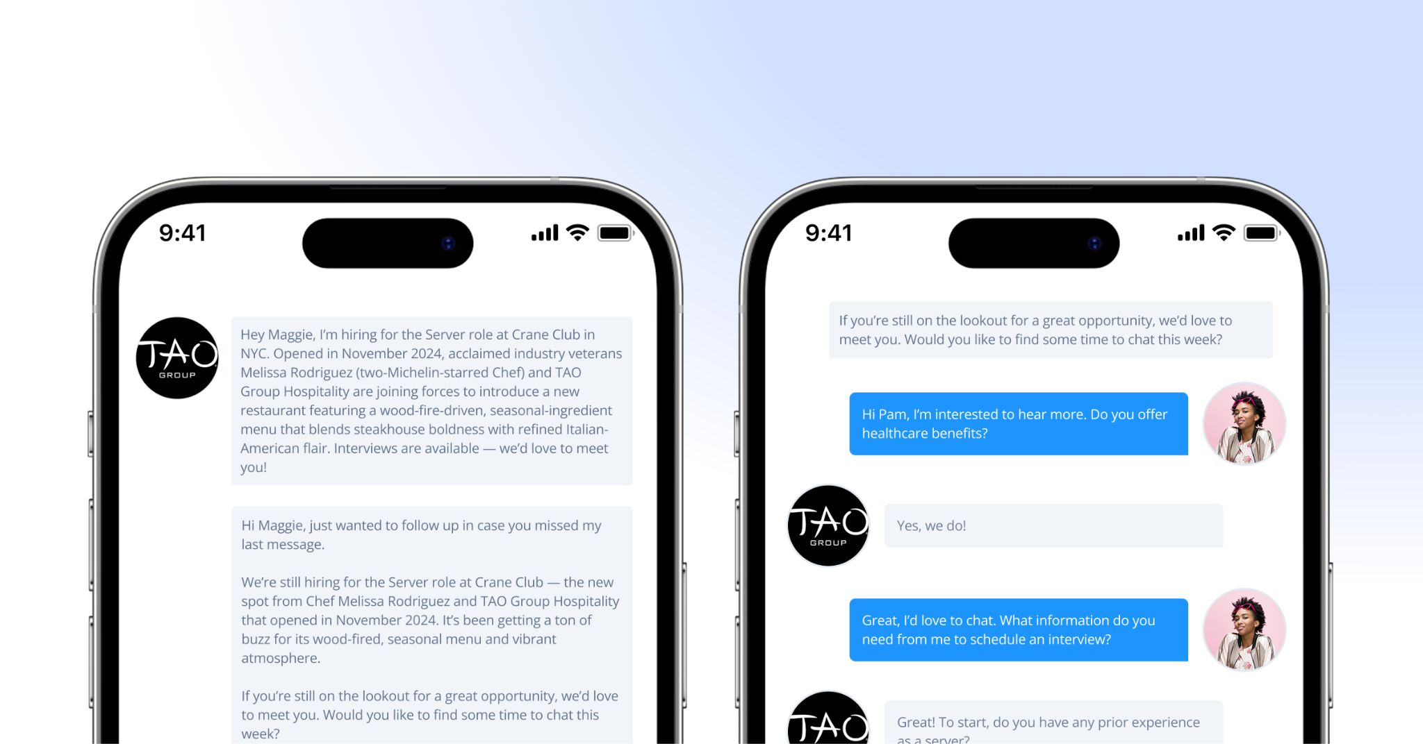 An example of the re-engagement strategy that Tao used to drive 300+ interviews with re-engaged