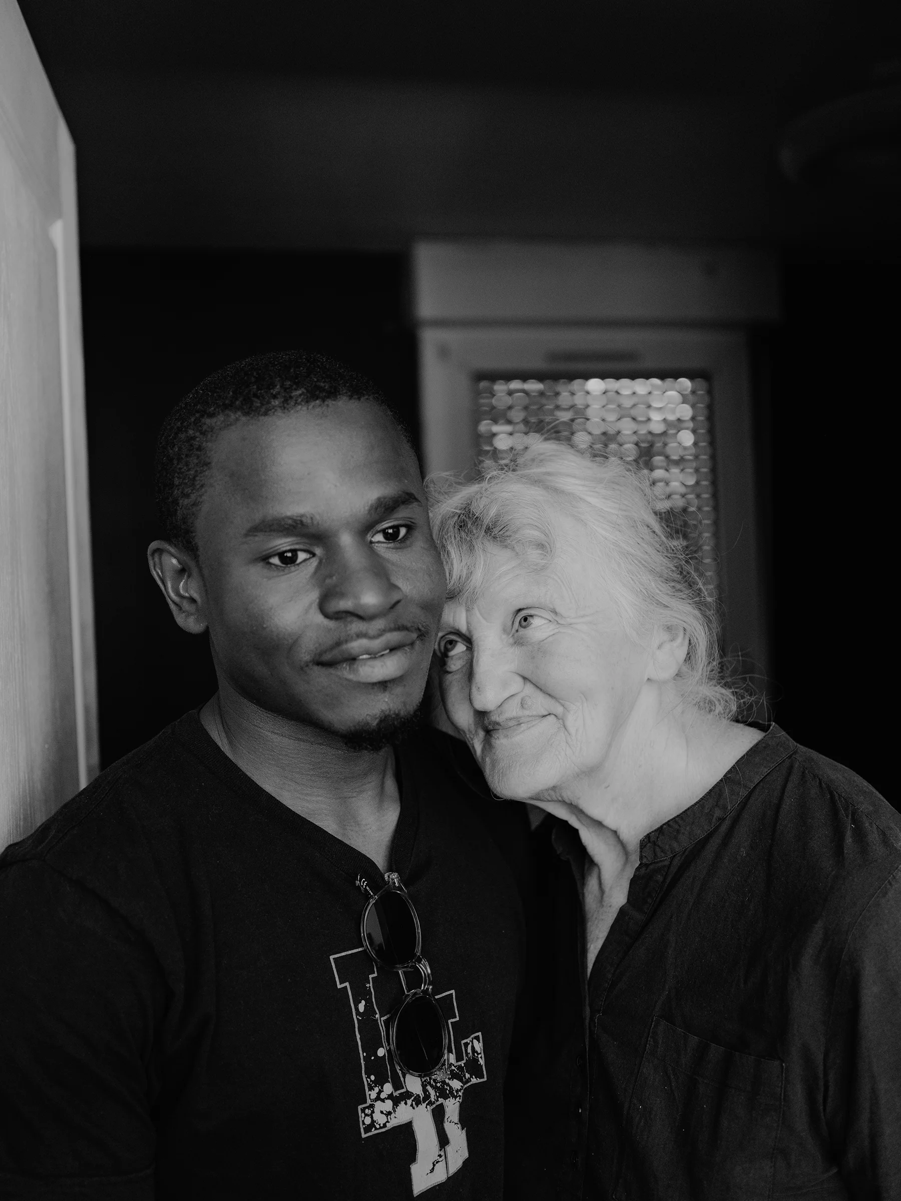 Véronique and Ahmad, mother and son by choice, bound by years of care, trust, and shared life in Le Havre through the Beds of Solidarity network.