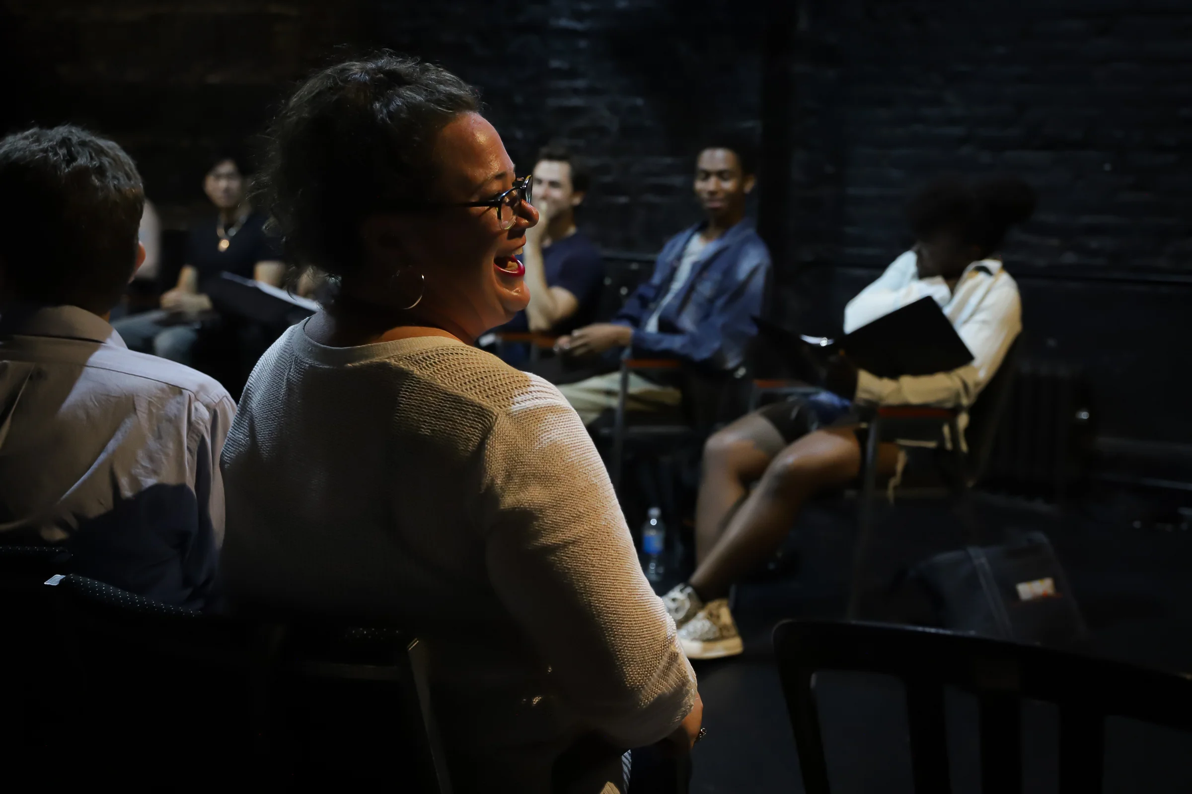 Rachel Abraham, lead facilitator of New York Theatre Workshop's Mind the Gap program.