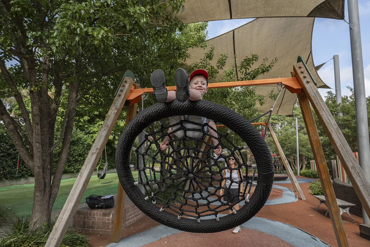 A young boy plays on a bird’s-nest swing specially designed to allow any child or adult, regardless of torso strength, to experience the joy of swinging. Dec 8, 2025